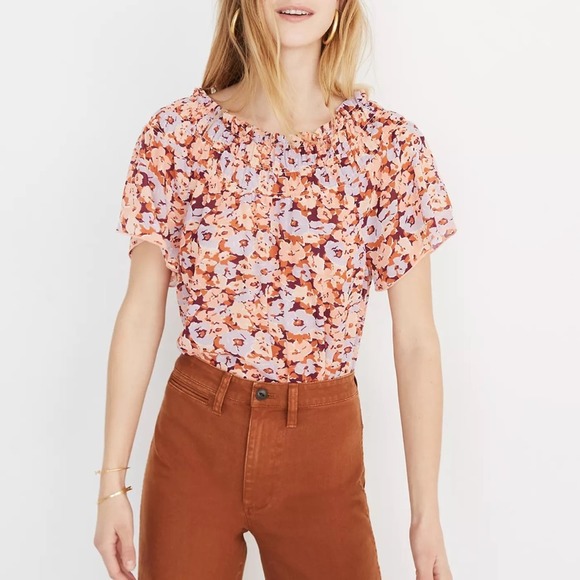 Madewell Tops - MADEWELL Smocked Neckline Top in Floral Breeze NWT in Size 2X